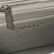 CHANEL 25S MINI FLAP BAG 18 IN DARK GRAY CALFSKIN