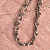 CHANEL 25S FLAP BAG 19 IN LIGHT PINK CALFSKIN SILVER HARDWARE