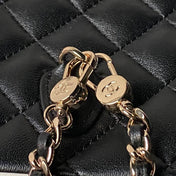 CHANEL 25S MINI BACKPACK 18 IN BLACK LAMBSKIN