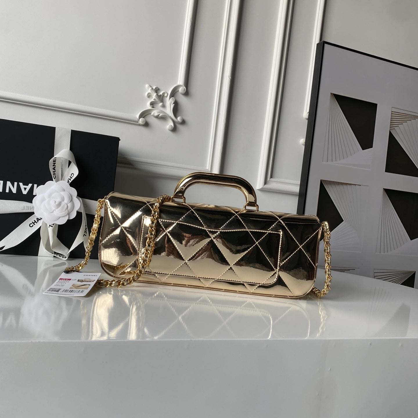 CHANEL 25S FLAP BAG 29 IN METALLIC GOLD CALFSKIN