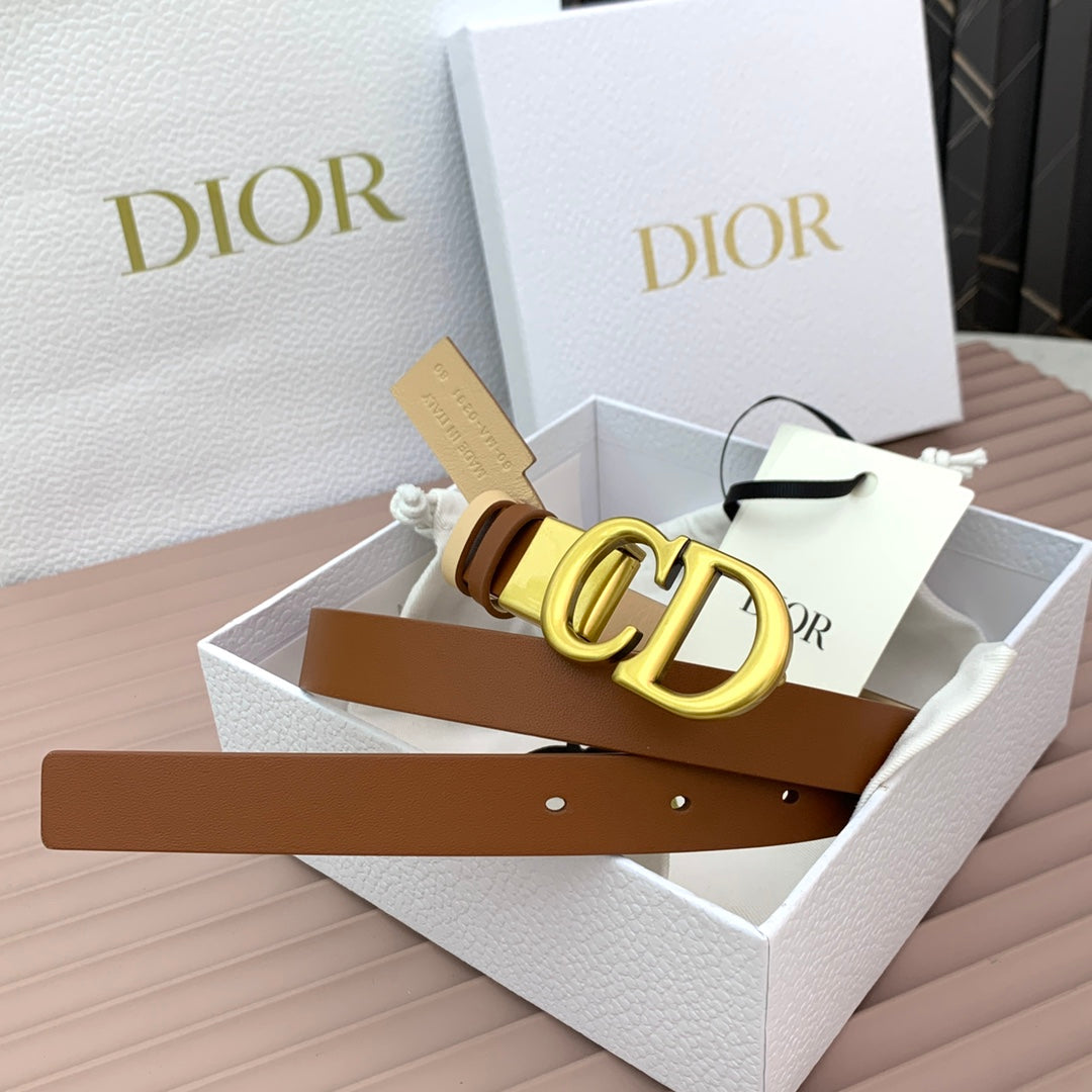 DIOR 25S BELT 20 MM IN BROWN CALFSKIN 568721