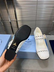 MARY JANE PUMPS IN WHITE GLOSSY CALFSKIN