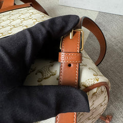 MEDIUM FOLCO BACKPACK 32 IN WHITE TRIOMPHE CANVAS