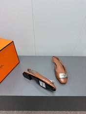 INNOCENTE SLINGBACK IN BRONZE BROWN CALFSKIN