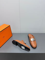 0Z MULE IN BRONZE BROWN LAMBSKIN