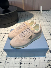 PRA TRIANGLE LOGO SNEAKERS PASTEL PINK SUEDE
