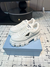 PRA MONOLITH BRUSHED LACE-UP SHOES WHITE LAMBSKIN