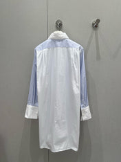 Loewe 25 Striped Long Loose Shirt Blue White Cotton