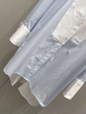 Loewe 25 Striped Long Loose Shirt Blue White Cotton