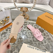 ISOLA FLAT SLIDE IN PASTEL PINK CALFSKIN