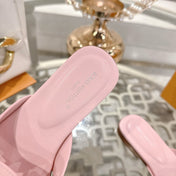 ISOLA FLAT SLIDE IN PASTEL PINK CALFSKIN