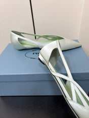 CUT-OUT BALLERINAS IN CHETWODE GREEN SATIN