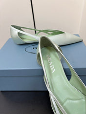 CUT-OUT BALLERINAS IN CHETWODE GREEN SATIN