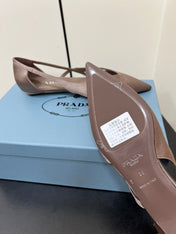 CUT-OUT BALLERINAS IN HAZELNUT BEIGE SATIN