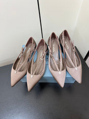 CUT-OUT BALLERINA FLAT IN HAZELNUT BEIGE SATIN ATTACHED BEAD BUCKLE