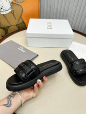 PLATFORM SLIDES 25S 50MM IN BLACK CALFSKIN AND ELECTRIC FABRIC