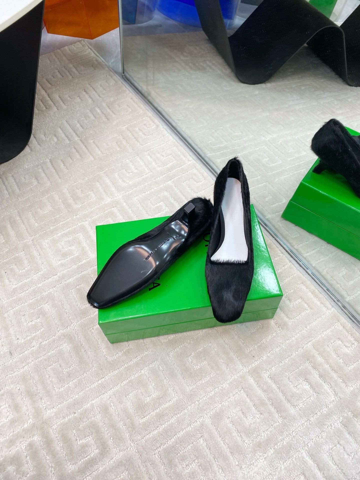 BOOGIE JAGUAR-PRINTED CALF HAIR PUMPS 45 MM BLACK