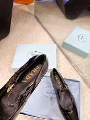 MARY JANE FLATS SQUARE TOE IN BLACK PATENT SHEEPSKIN