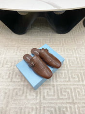 TASSEL MULES IN RUSSET BROWN LAMBSKIN