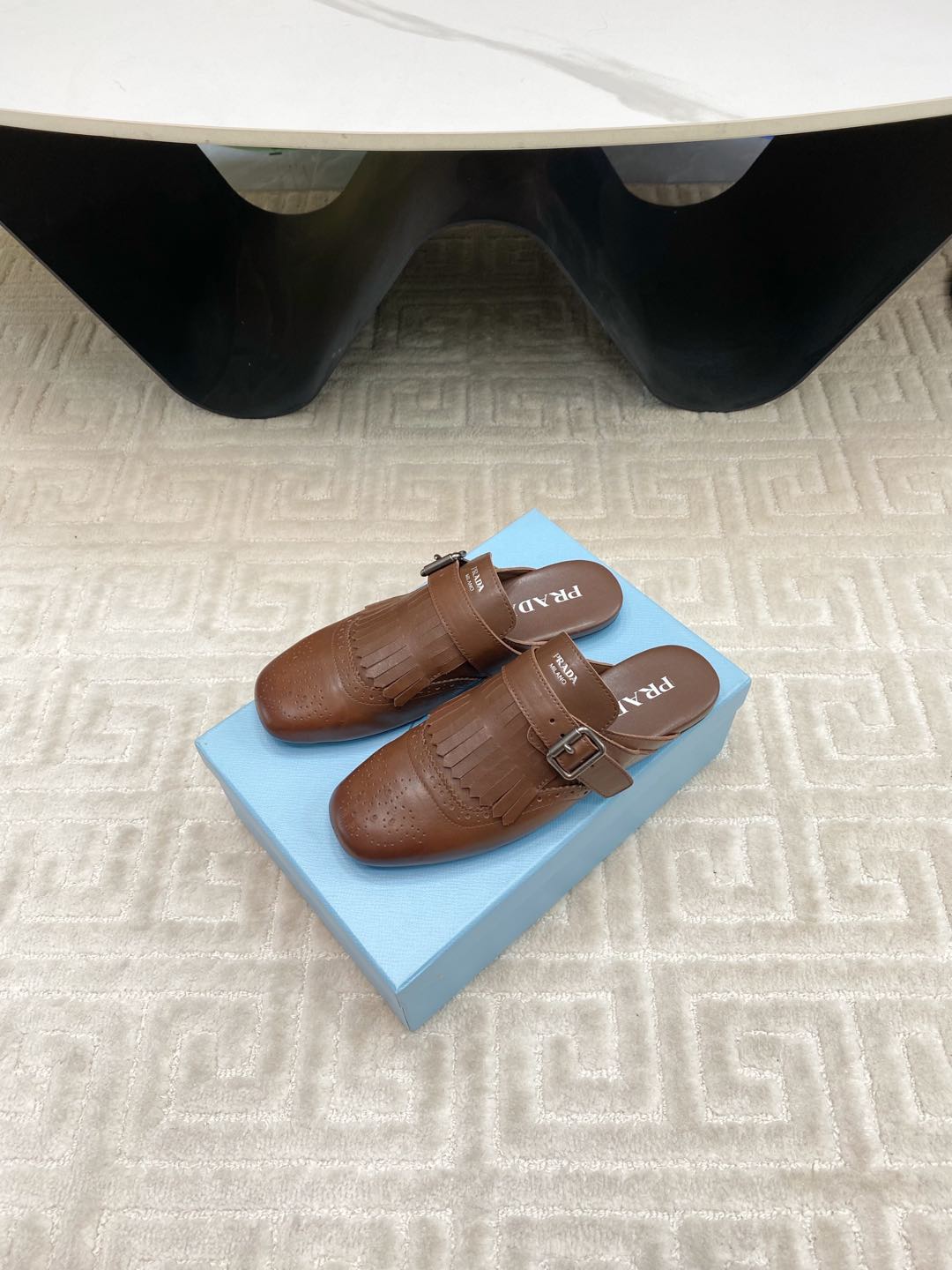 TASSEL MULES IN RUSSET BROWN LAMBSKIN