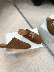 MARLOU MULE IN PEANUT BROWN SUEDE