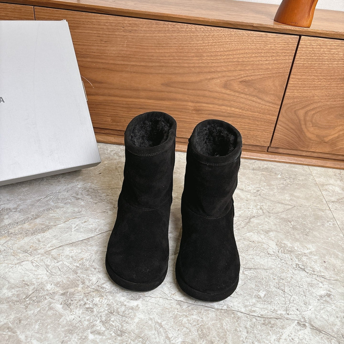 BALENCIAGA 25S ALASKA ANKLE BOOTS IN BLACK SUEDE