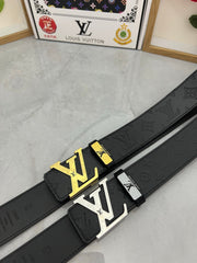 LV 25S BELT 38 MM IN BLACK CALFSKIN STAMP LOGO 593295