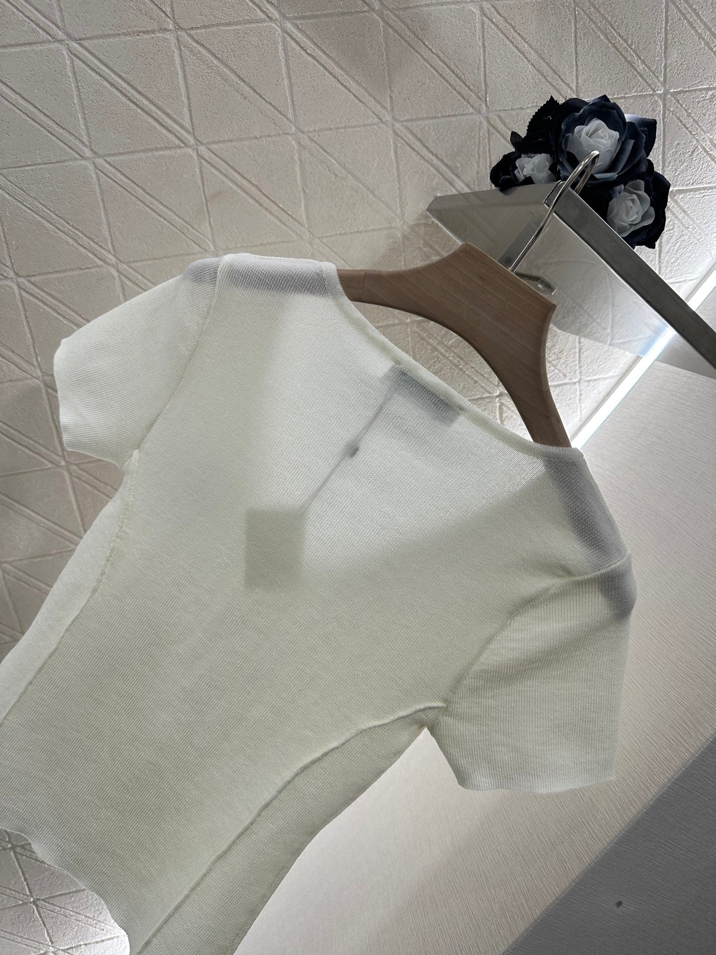 Loewe 25 T-Shirt V-Neck White Cotton