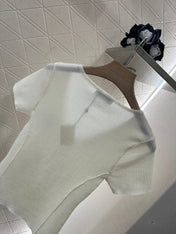 Loewe 25 T-Shirt V-Neck White Cotton