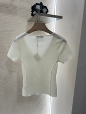Loewe 25 T-Shirt V-Neck White Cotton