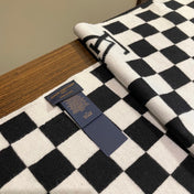 DAMIER SCARF 200 CM IN BLACK MIX WHITE CASHMERE 388193