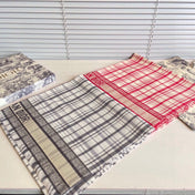 SCARF 200 CM IN BLACK MIX WHITE CASHMERE AND SILK 418334