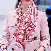 SCARF 200 CM IN PUNCH PINK CASHMERE AND SILK 418335