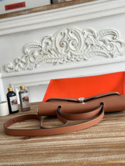 ZIP CABINE 31 BAG IN FIRE ORANGE CANVAS AND BRONZE BROWN CALFSKIN