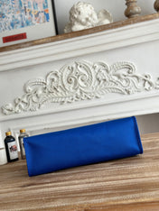 ZIP CABINE 31 BAG IN COBALT BLUE CANVAS AND BRONZE BROWN CALFSKIN