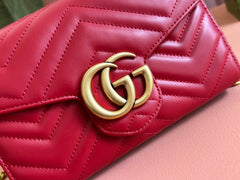 MARMONT SMALL SHOULDER BAG 20 IN RED LAMBSKIN GOLD HARDWARE