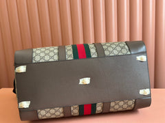 SAVOY MEDIUM DUFFLE BAG 44 IN BEIGE AND EBONY GG SUPREME CANVAS