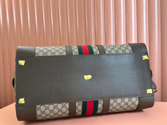 SAVOY LARGE DUFFLE BAG 50 IN BEIGE AND EBONY GG SUPREME CANVAS