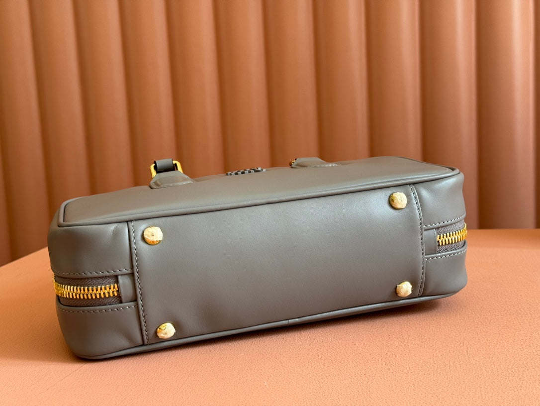 ARCADIE BAG 27 IN DARK GREY SHINY CALFSKIN