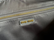 BEAU TOP HANDLE BAG 34 IN DARK GREY SMOOTH CALFSKIN