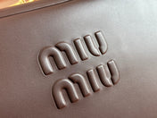 BEAU TOP HANDLE BAG 34 IN CEDAR BROWN SMOOTH CALFSKIN