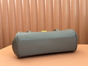 BEAU TOP HANDLE BAG 28 IN LAVA GREY GLOSSY CALFSKIN GOLD HARDWARE