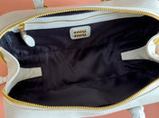 ARCADIE MATELASSÉ BAG 27 IN WHITE CALFSKIN GOLD HARDWARE