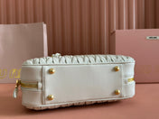 ARCADIE MATELASSÉ BAG 27 IN WHITE CALFSKIN GOLD HARDWARE