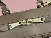ARCADIE MATELASSÉ BAG 27 IN SEPIA BROWN CALFSKIN GOLD HARDWARE