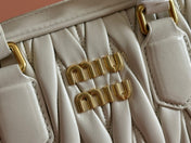 ARCADIE MATELASSÉ BAG 19 IN WHITE LAMBSKIN GOLD HARDWARE