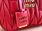 ARCADIE MATELASSÉ BAG 19 IN CERISE RED CALFSKIN GOLD HARDWARE