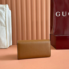 SOFTBIT CONTINENTAL WALLET 19 IN BROWN GRAINY CALFSKIN GOLD HARDWARE