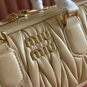 ARCADIE MATELASSÉ BAG 22 BEIGE IN CALFSKIN