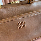JOIE HAND BAG 32 IN TAWNY BROWN CALFSKIN